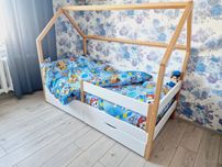 Кровать детская ліжко домик деревянная односпальная для ребенка