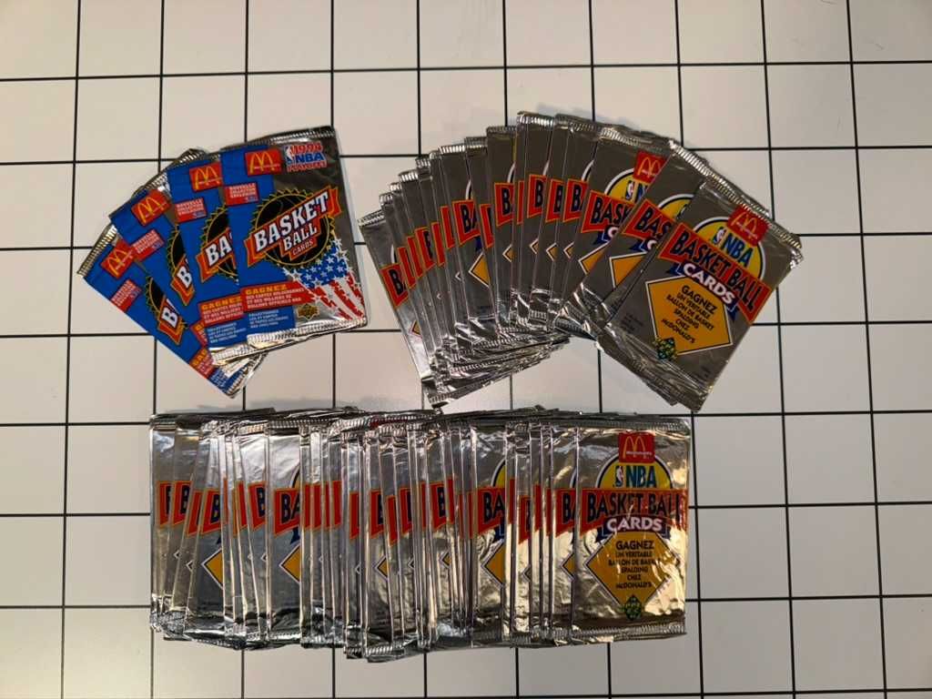 59 x Pacotes McDonald's dos Playoffs da NBA 93-94 selados RARE