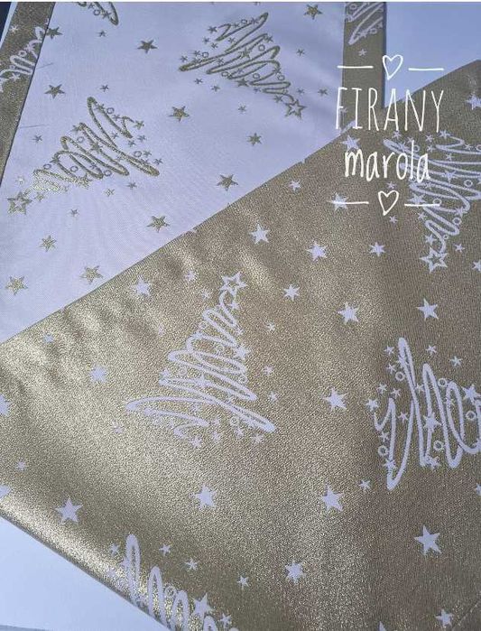 bieżnik świąteczny złota choinka = dwustronny