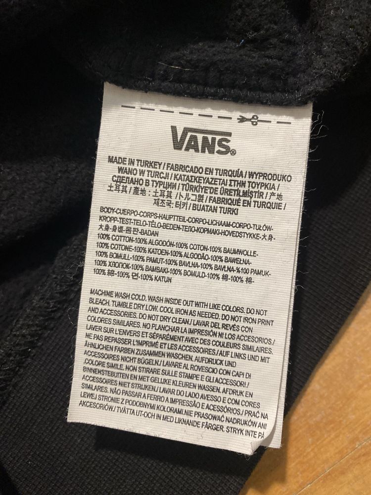 (S) Черный свитшот VANS кофта хлопок на флисе світшот