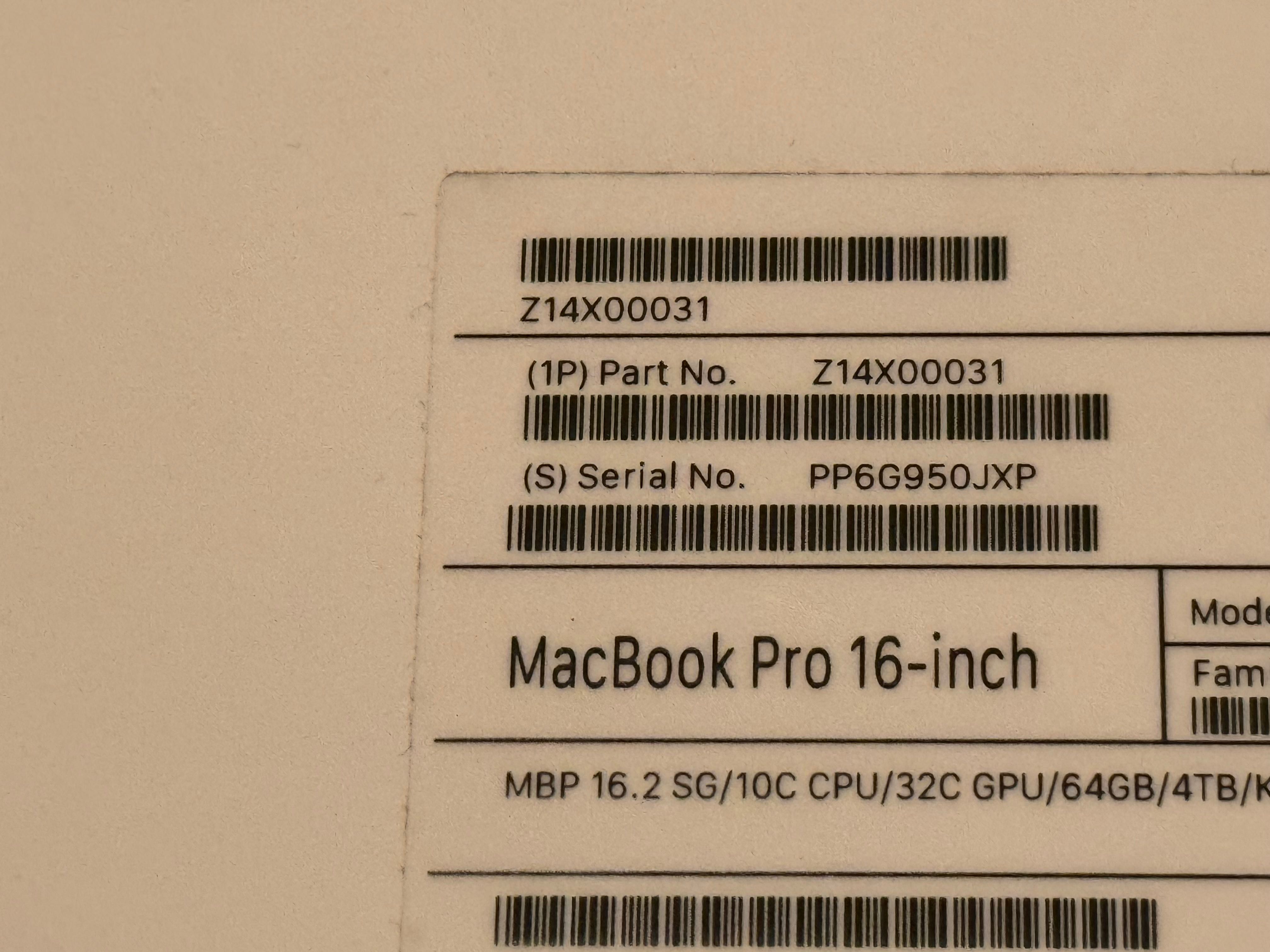 НОВЫЙ MacBook Pro 16" M1 Max 10-core CPU 32-core GPU/64GB RAM/4TB SSD