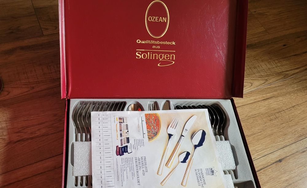 Zestaw sztućców  pozłacanych Solingen dla 12 osób