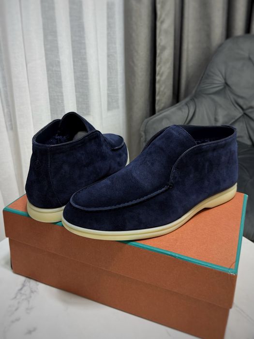 Лофери Loro Piana замшеві,утеплені хутром