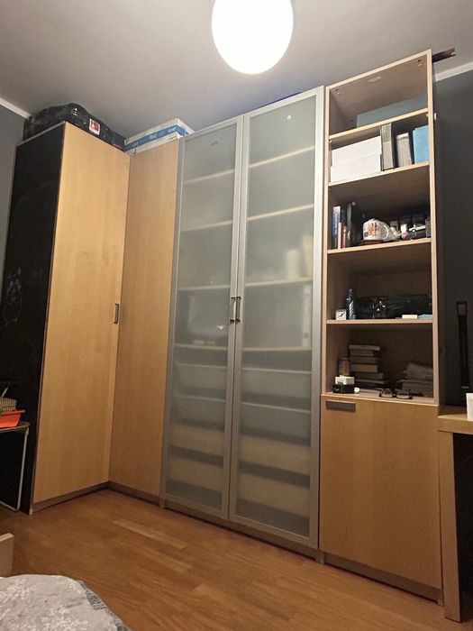 Szafa Ikea Pax narożna szafa regały szuflady naturalna