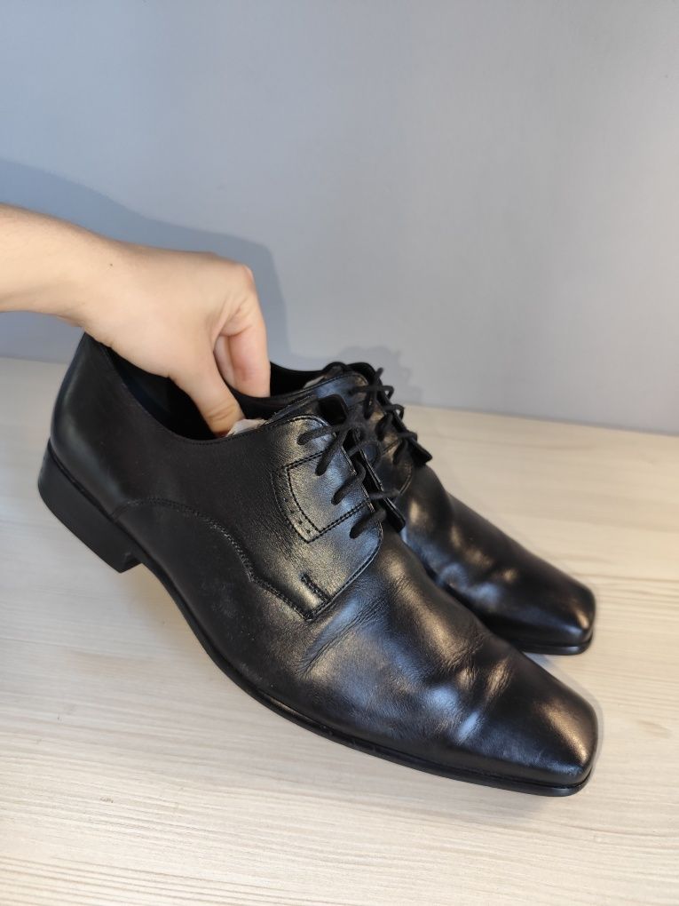 Eleganckie skórzane mokasyny męskie 41