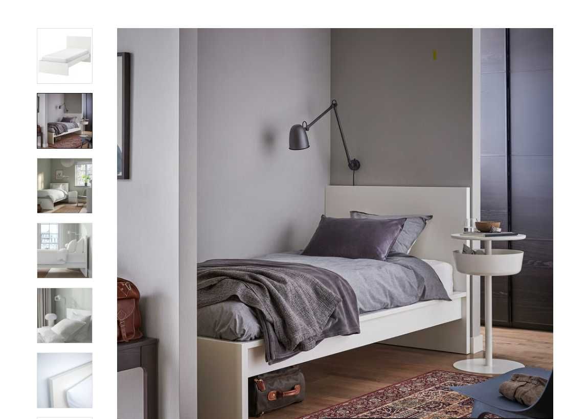 Duas camas individuais Malm (90x200) com colchão e estrado incluídos