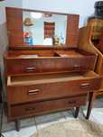 Toaletka tekowa ,komoda z szufladami,duński design,Dania lata 60,mid-c
