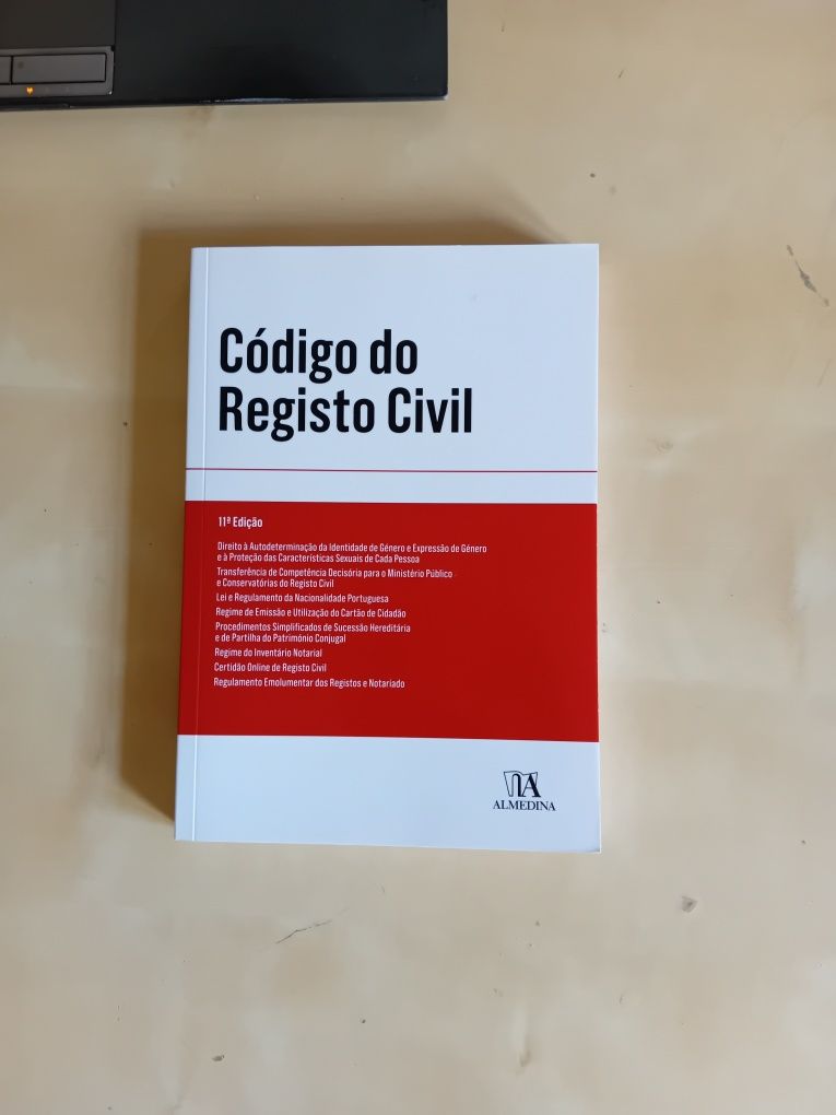 Código do Registo Civil e legislação complementar