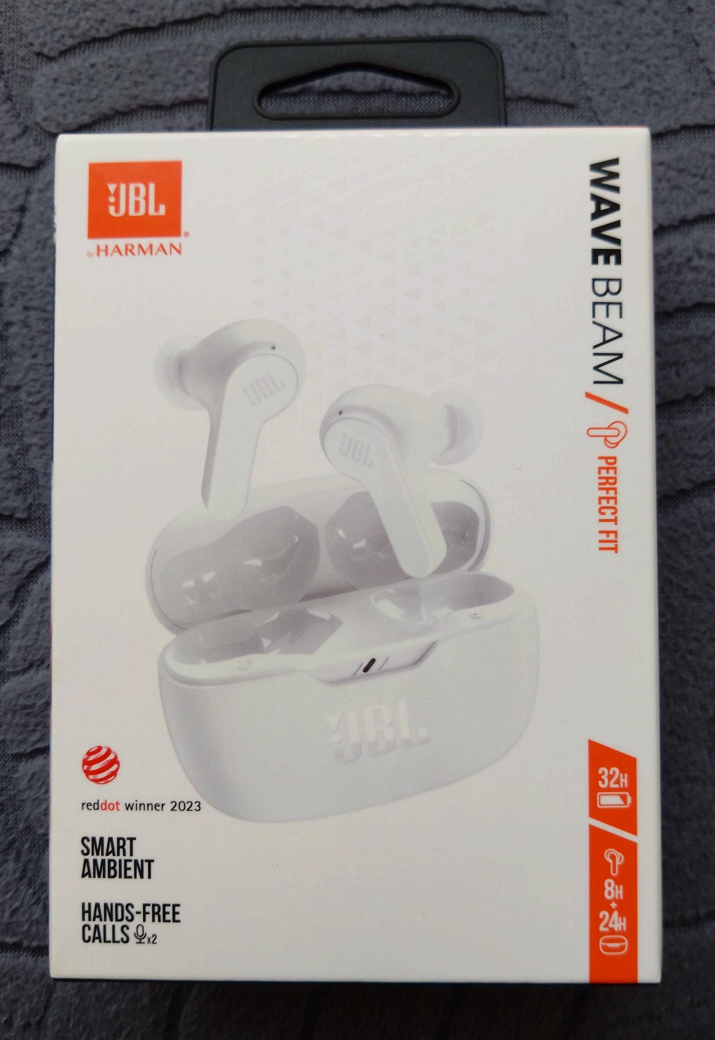 Słuchawki douszne JBL Wave Beam Perfect Fit białe NOWE