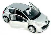 Peugeot 207 model metal WELLY 1:34 srebrny