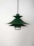 Lampa skandynawska, wisząca, sufitowa, zielona, vintage, lata 60.