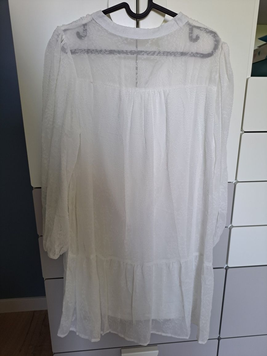 Biala sukienka boho S