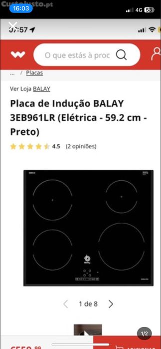 Placa inducao Balay 3EB961LR Nova