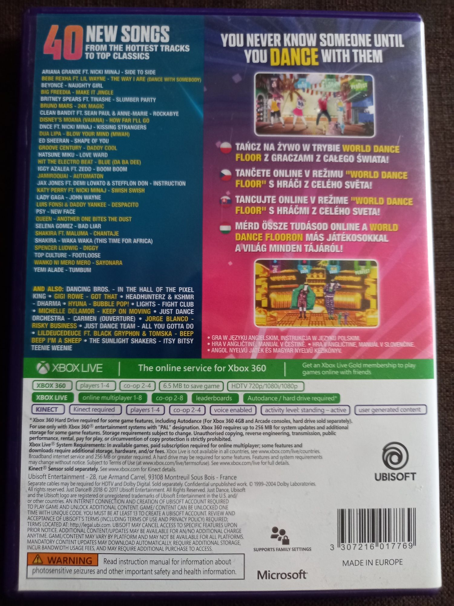 Gra taneczna Just Dance 2018 na xbox 360 kinect