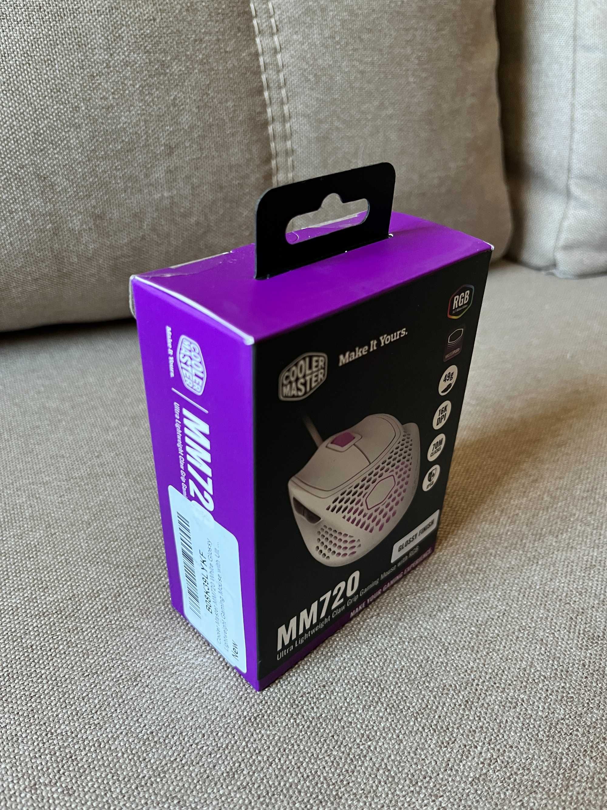 Cooler Master MM720 White Glossy Lightweight Gaming Mouse