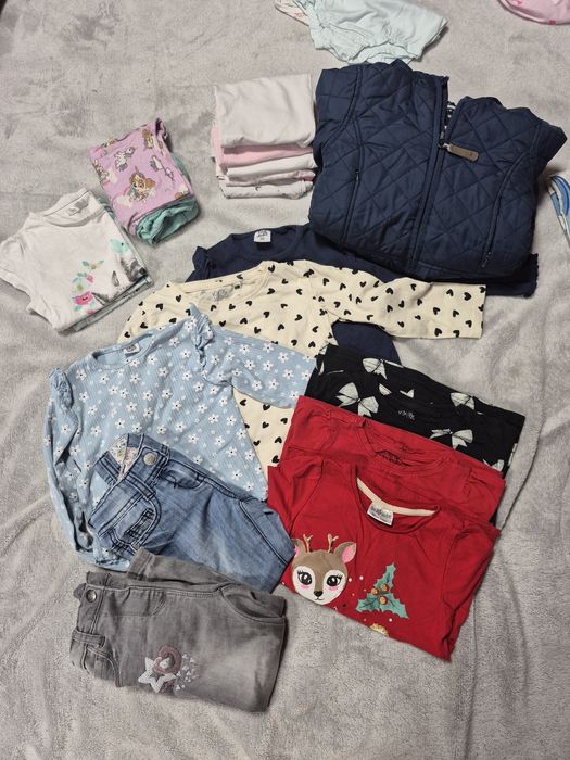 Zestaw, paka ubrań dla dziewczynki r. 98 jesien zima