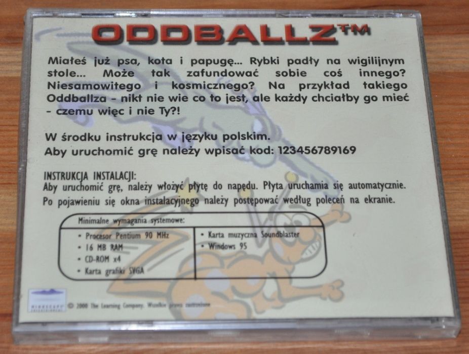 NOWA -Oddballz - pełna wersja gry - polska instrukcja - CD -ROM -KRK