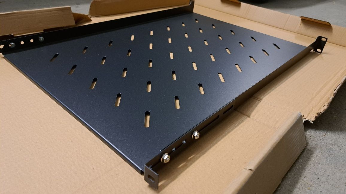Półka szafa RACK 19" długość 650mm czarna serwerową A-LANtec 1U