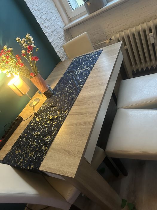Stół dąb sonoma + 6 krzeseł