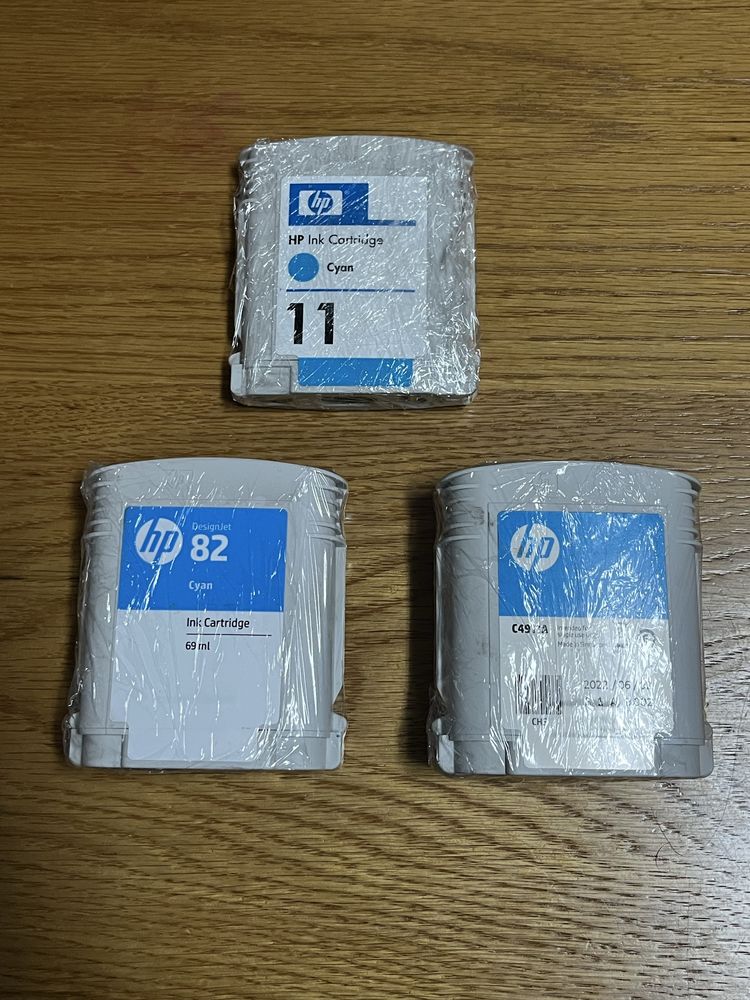 Conjunto de 3 Tinteiros HP usados Cian