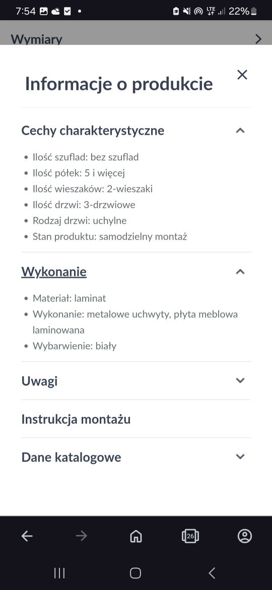 Szafa Orient biała 3 drzwiowa