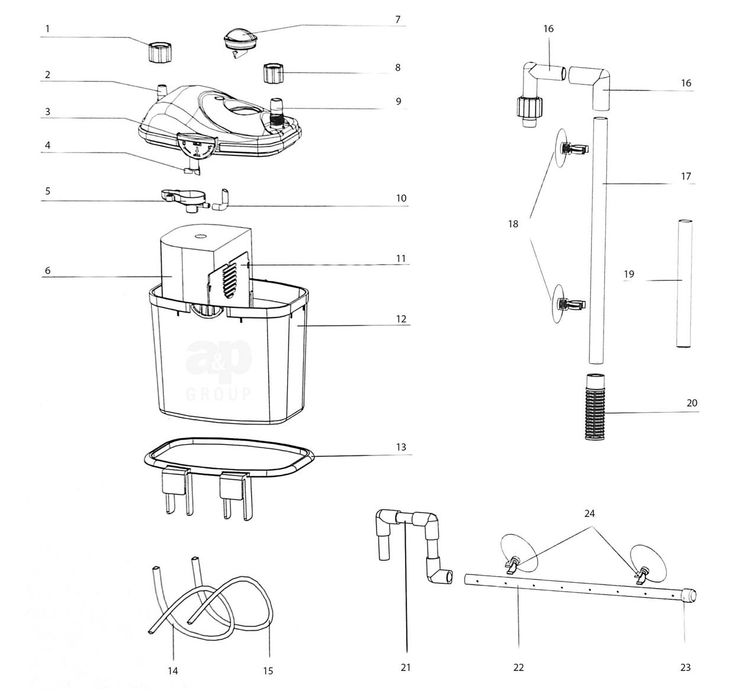 Mini filtr zewnętrzny do akwarium 20-60L, RESUN Cyclone CY-20