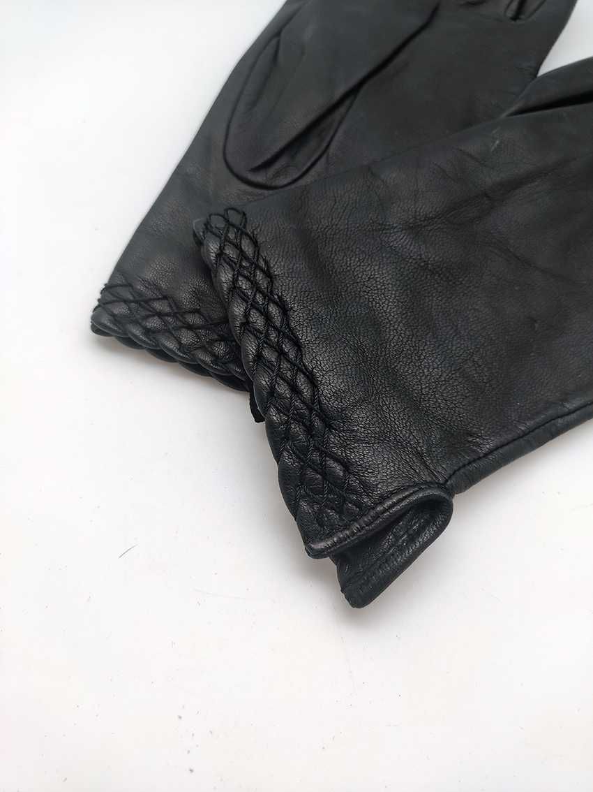 Nowe czarne skórzane rękawiczki Vip Collection r. 7,5