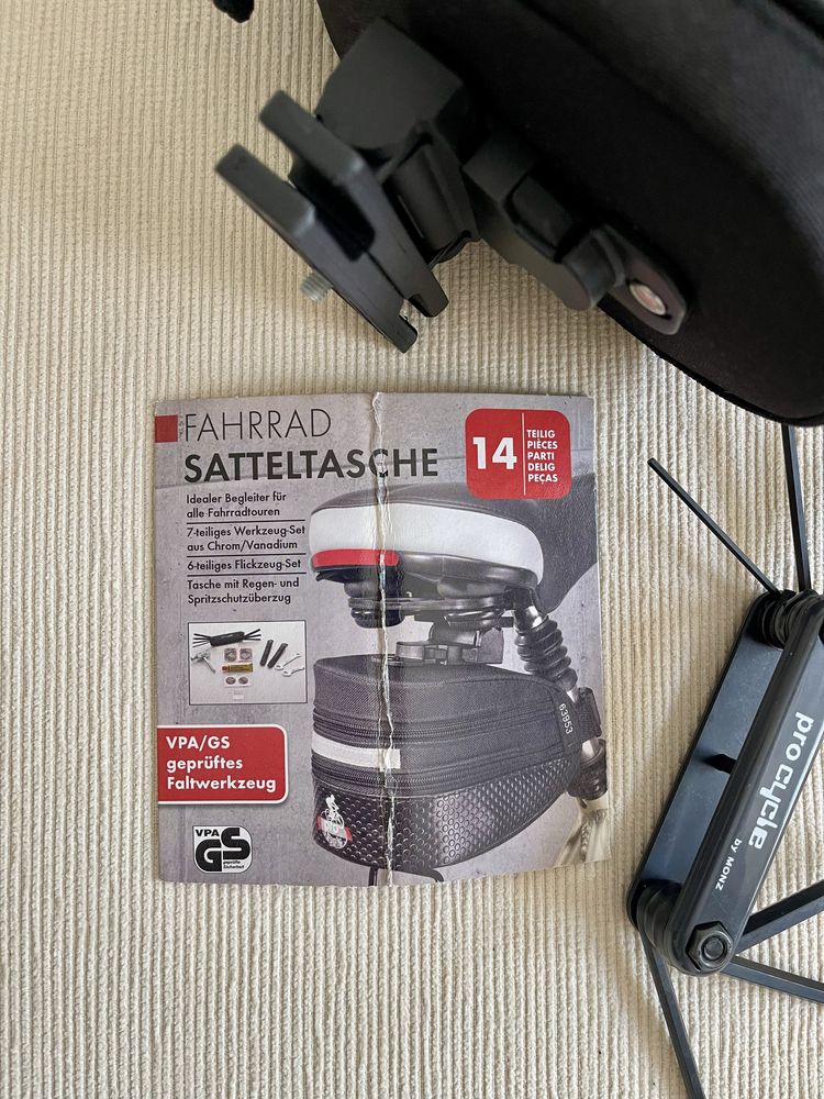 Bolsa de slim bicicleta c/ ferramentas reparação