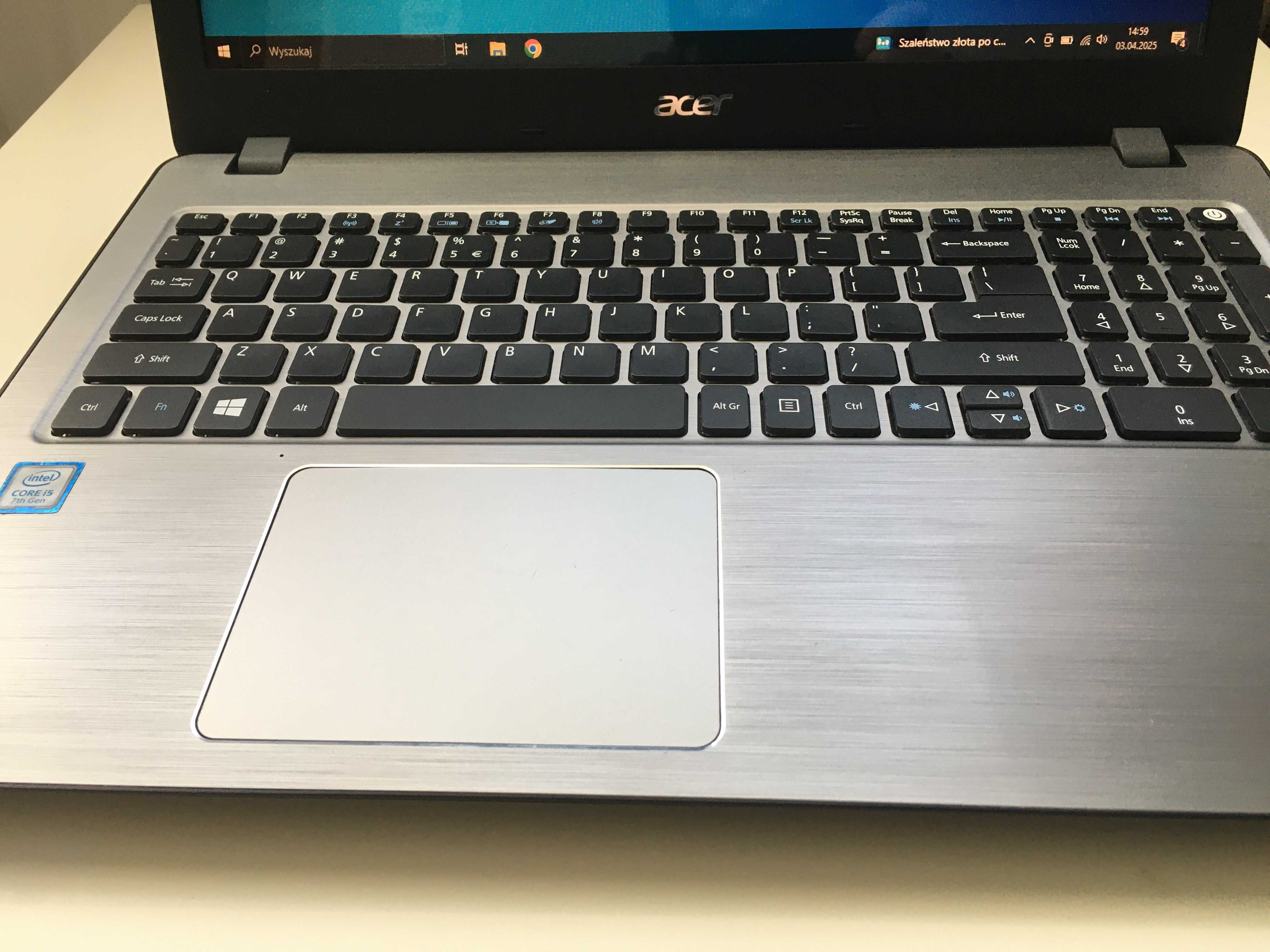 Laptop Acer i5-7th.DDR4-8Gb  SSD-240Gb Bateria 4H Zadbany