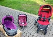 Wózek dziecięcy BRITAX B-Motion Czerwony Różowy Zestaw 3w1