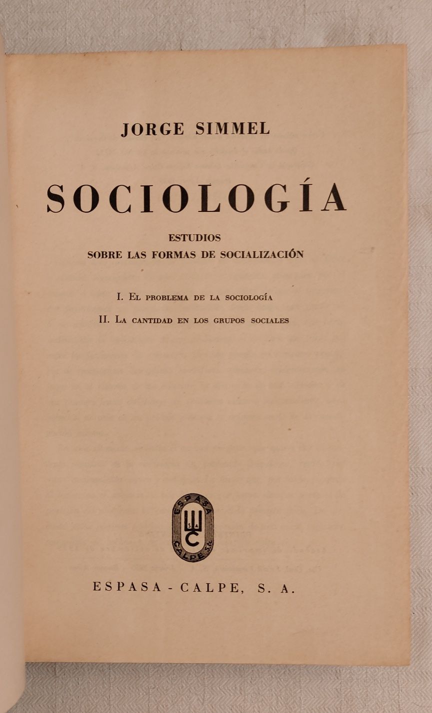 Jorge Simmel - Sociología I e II