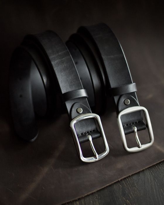 Стильний та елегантний шкіряний чоловічий ремінь ручноі роботи 40 мм