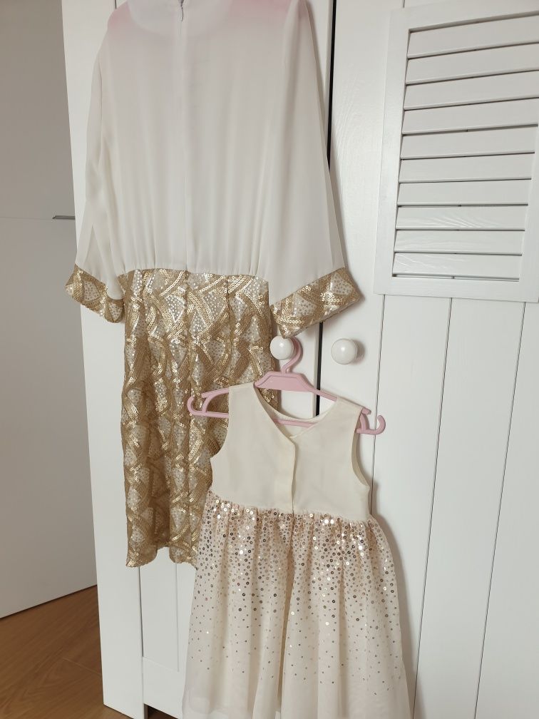 Zestaw sukienek mama r.S i córka r. 98 Sugarfree H&M