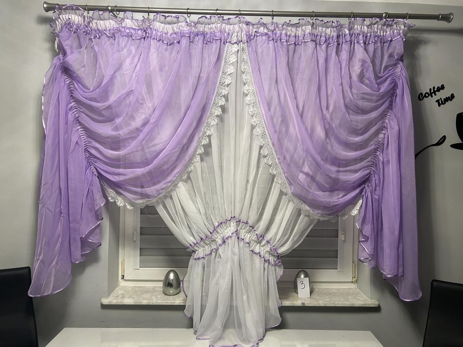 Firany firanki fioletowe