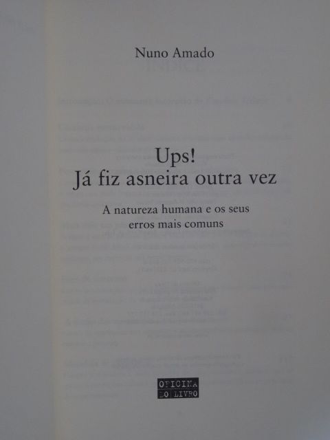 Ups...Já fiz Asneira Outra Vez de Nuno Amado - Vários Livros