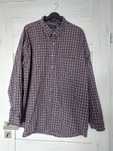 Granatowa amerykańska koszula w bordowo żółtą kratę VanHeusen 100% 4xl