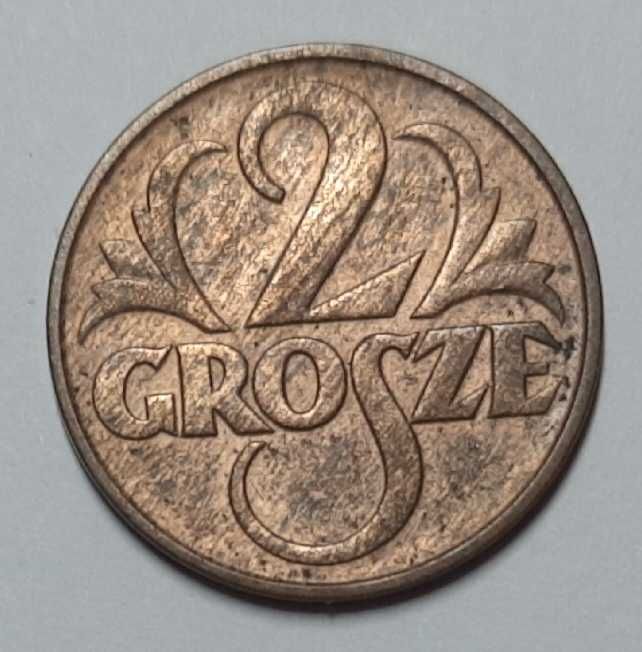 4 monety 2 grosze z lat 1930, 1935, 1936 i 1937
