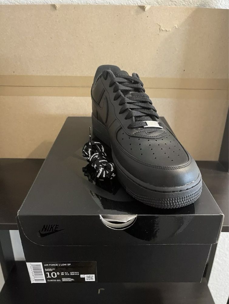 Кросівки Supreme Nike Air Force 1 Low Box Logo Black (Оригінал)