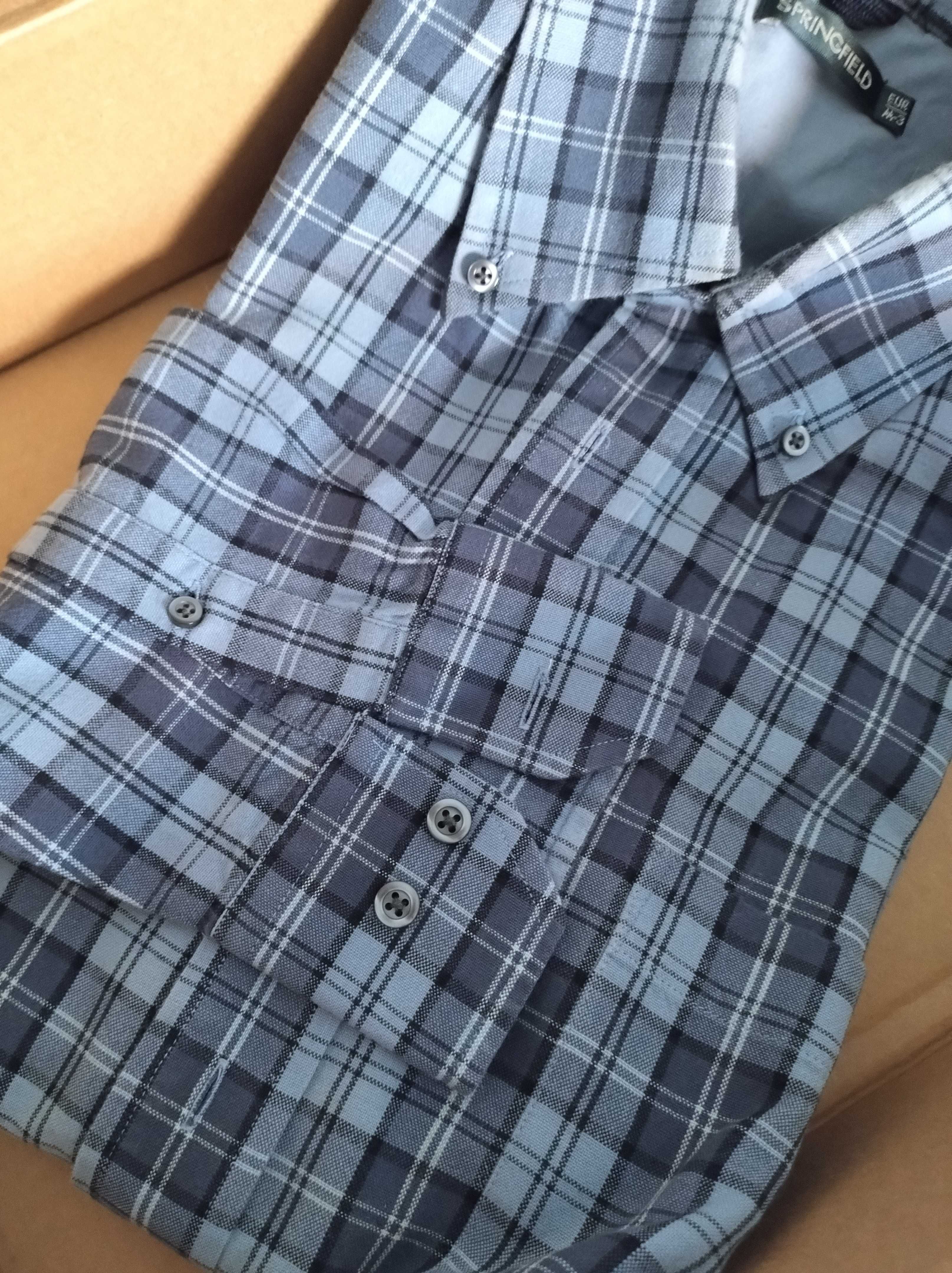 Camisa Springfield Xadrez Azul, tam. M (Original)