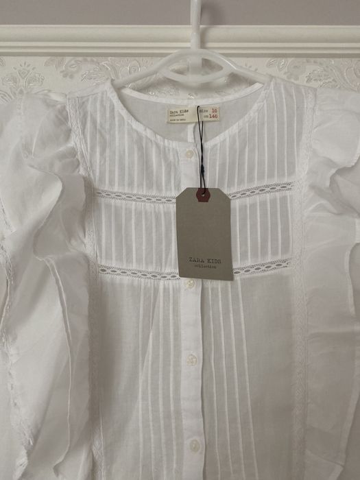 Zara biała koszula falbany 10 lat , Nowa