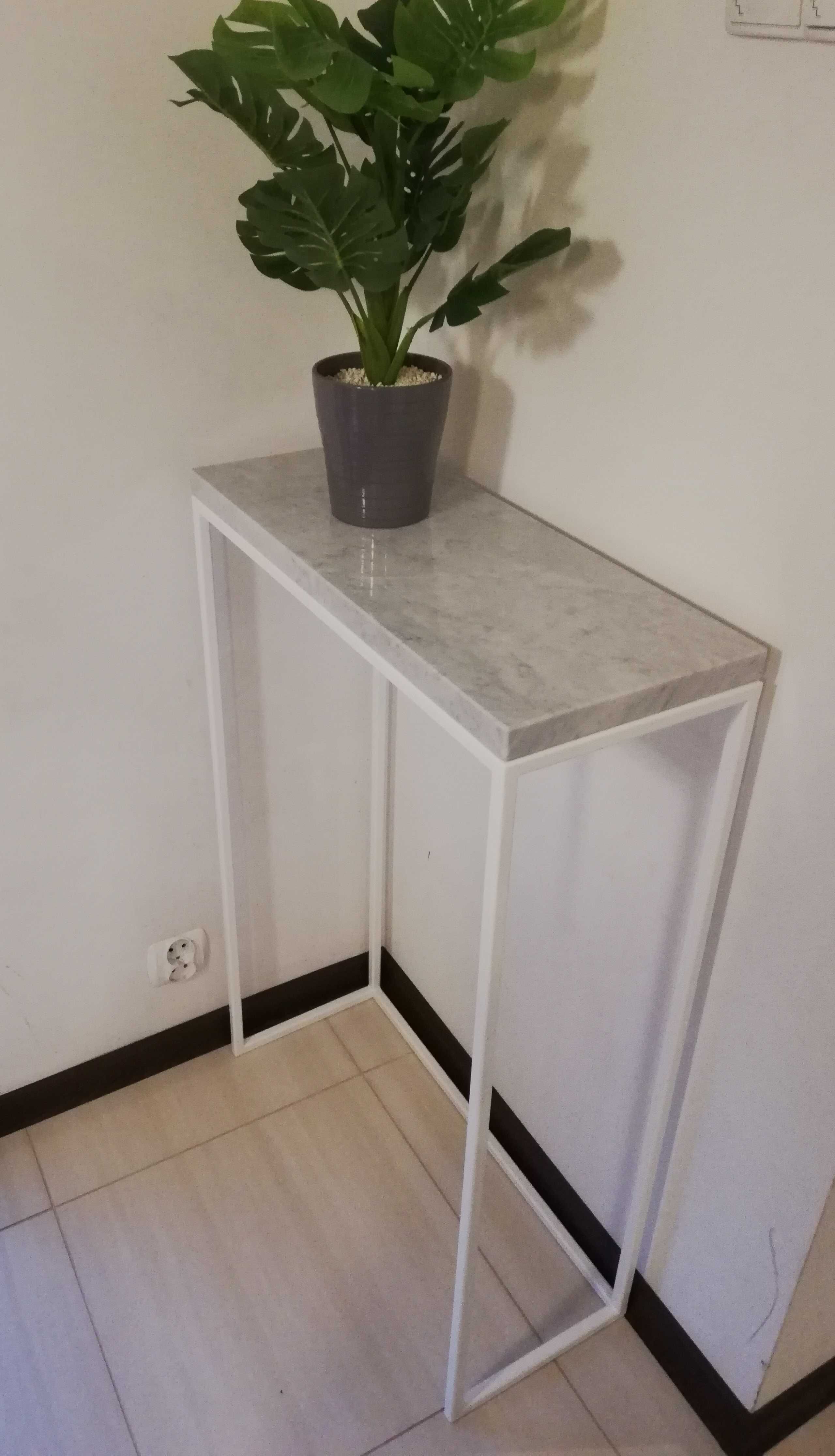 Konsola półka regał Marmur Biacno Carrara 70 cm