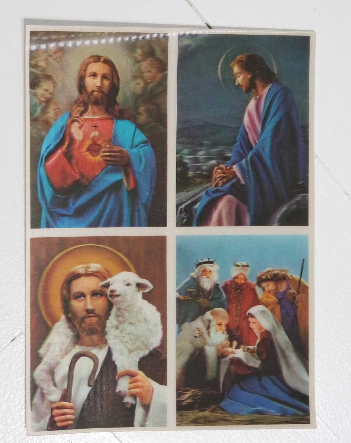 Pocztówka trójwymiarowa Jezus stara dewocjonalia
