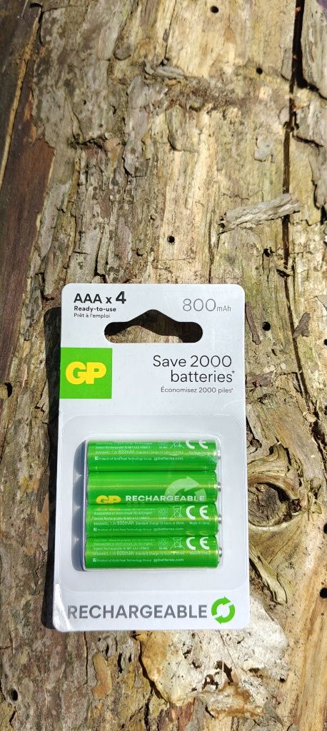 Акумуляторні батарейки AAA GP 800mAh — набір 4 шт, нові