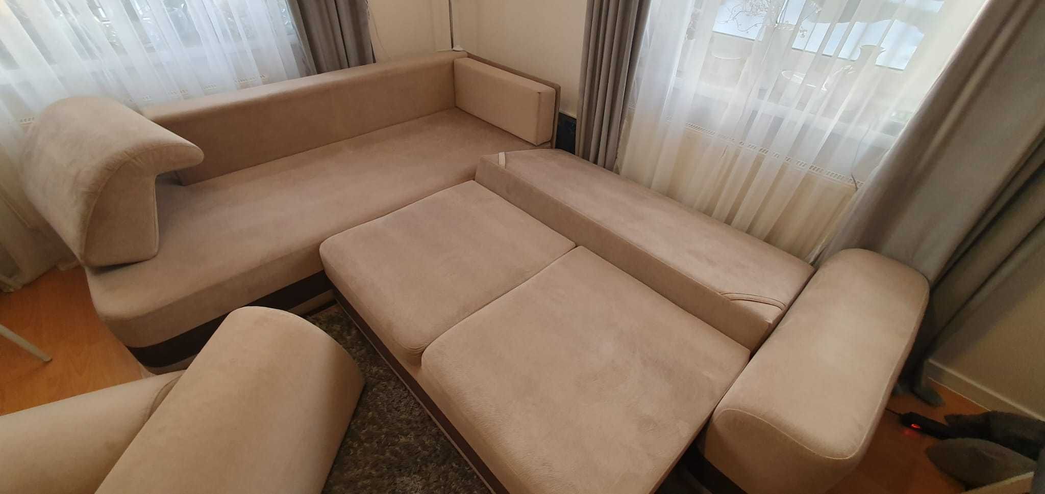 Narożnik, kanapa, sofa powierzchnia spania 145x220 - jak nowa !