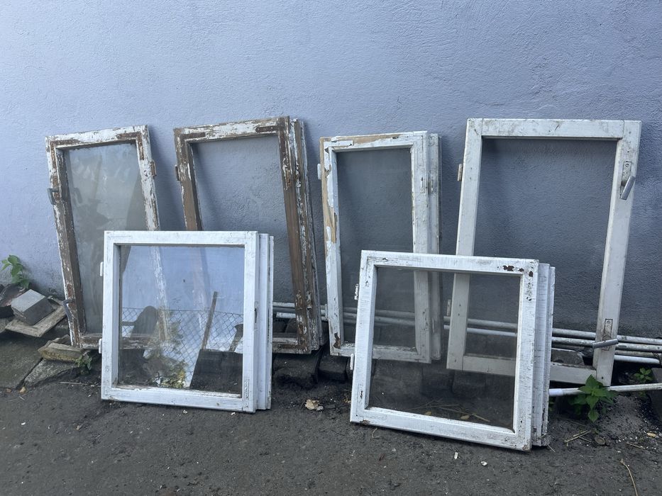 Drewniana rama okienna na lustro boho retro prowansalski styl