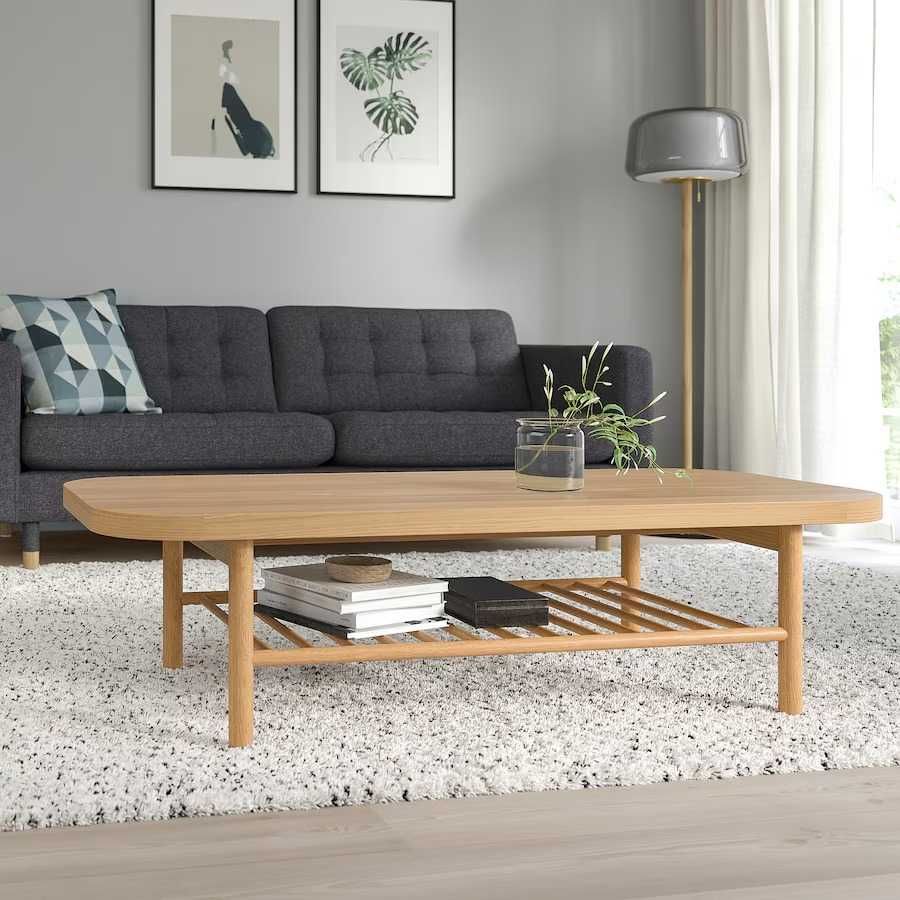 Mesa de centro, chapa de carvalho, 140x60 cm - LISTERBY - IKEA