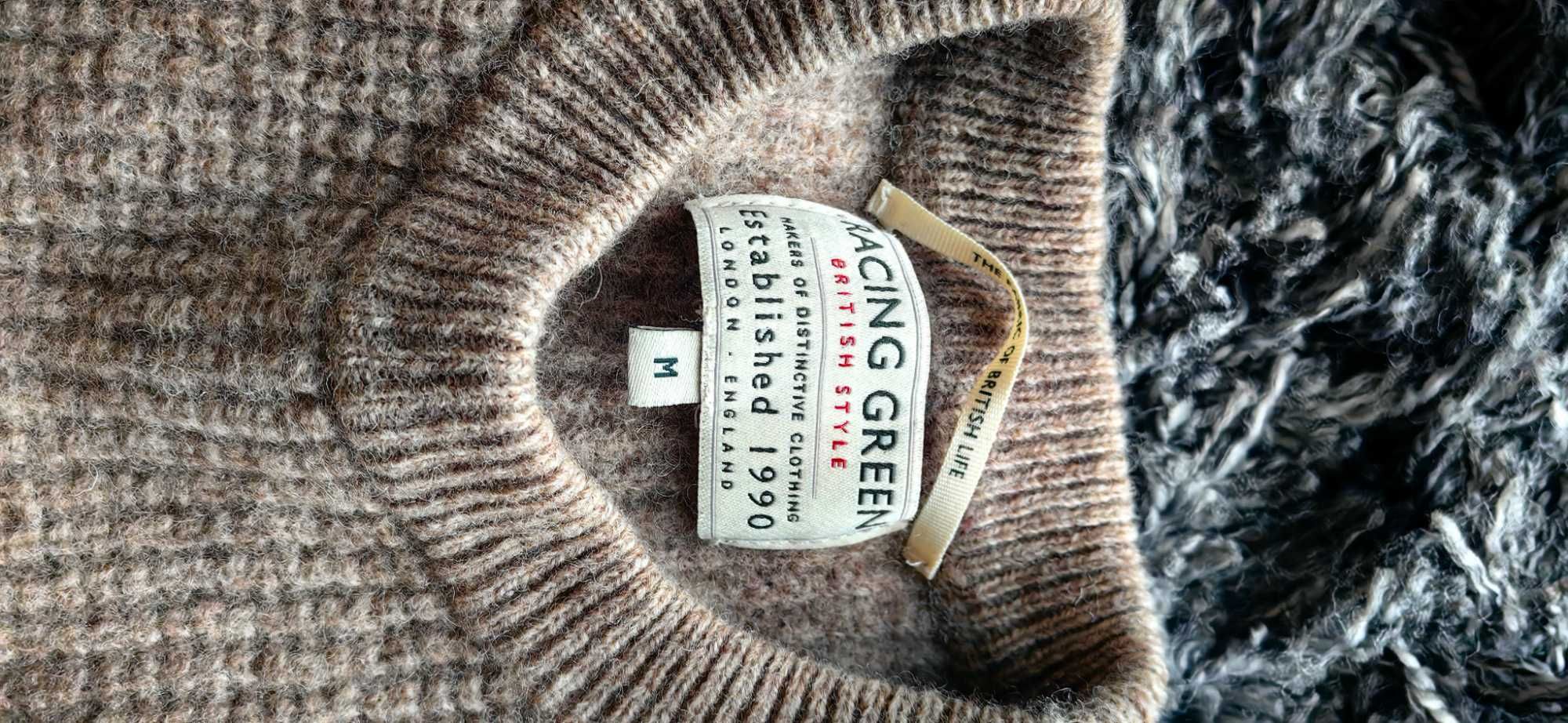 Sweter z wełny jagnięcej Racing Green M