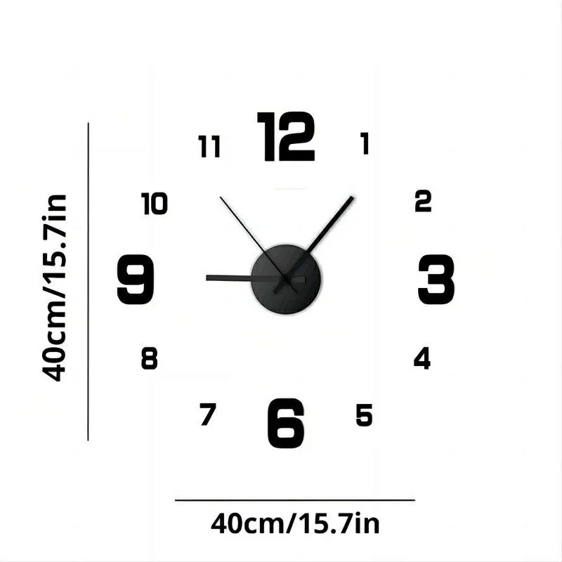 Zegar ścienny 3D nowoczesny naklejany na ścianę