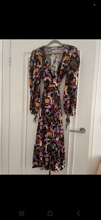 Sukienka kolorowa Laurella M 38 wiskoza wiązana