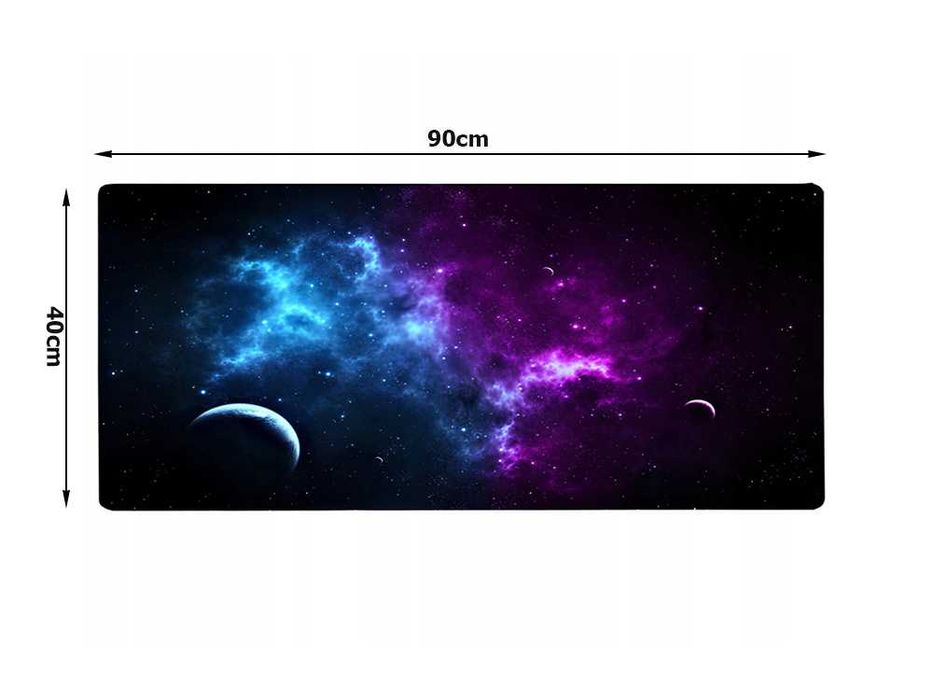 Podkładka Pod Mysz Gamingowa Na Biurko XXL Kosmos Gwiazdy 90x40 Gruba